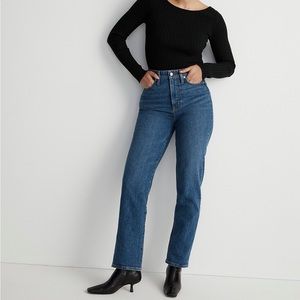 Madewell Petite Curvy Perfect Vintage Straight Jean in Mayfield Wash
